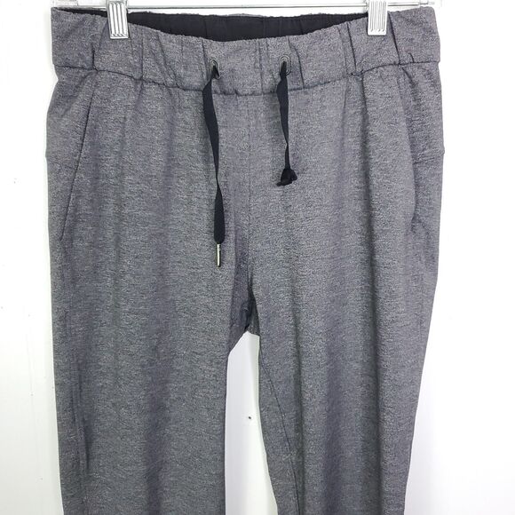 Lululemon Pants Womens 4 On The Fly Heathered Black Pull On Ankle Athleisure - Picture 2 of 9